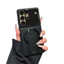 Tok Samsung Galaxy S24 S kihajtható állvánnyal Teljes lencsevédő Polikarbonát és TPU Vezeték nélküli töltés Védőburkolat 1