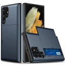 Tok Samsung Galaxy S25 S kártytartóval Csúsztatható kártyhely Két rétegű védőtok PC és TPU anyagból Mobilhoz 10