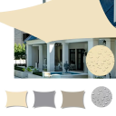 Toldo de sombra impermeável 4x5 m Tela UV de jardim contra o sol e a chuva com ilhós em aço inoxidável e corda de vento para terraço, pátio e praia 2