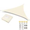 Toldo triangular impermeável 3x3x3 m com filtro UV de 98% Lona para terraço, jardim, varanda, campismo com conjunto de acessórios de 24 peças 4