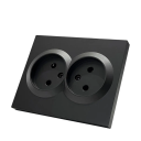 Toma de corriente doble UE 220 V 16 A sin toma de tierra, unidireccional, de plástico ignífugo, 105 × 83 mm, CA, uso universal 1