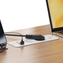 Toma de corriente empotrada de escritorio UE 2x CA con 2x USB-A + 2x USB-C PD20W Carga rápida Cable de 2 m 16A 100–240V Toma de corriente 8
