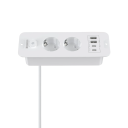 Toma de corriente empotrada de escritorio UE 2x CA con 2x USB-A + 2x USB-C PD20W Carga rápida Cable de 2 m 16A 100–240V Toma de corriente 9