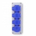 Toma de corriente exterior a pared impermeable multifuncional con tapas, 4 tomas EU, 220 V, 16 A, plástico ABS, gris, para casa, jardín y carga de coche 2