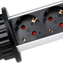 Tomada de mesa retrátil 110–250V com 3 tomadas e 2 portas USB 2,4 A Bloco de tomadas EU 16A com cabo de 2m 3G*1,5 mm² Casa Escritório 5