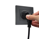 Tomada de parede elétrica EU 220V 16A AC Tomada simples sem aterramento Plástico não inflamável 83×83 mm Instalação universal interior 3