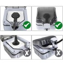 Tomada externa à prova de água da UE com 2× USB-A e tampa, à prova de poeira, IP66, 16 A, 10,5 × 10,5 × 9,2 cm, plástico ABS, cinza, para jardim 4