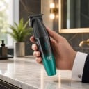 Tondeuse à barbe et détails Rechargeable par USB Autonomie jusqu'à 240 minutes 3 peignes de guidage 1–3 mm Noir-vert 2