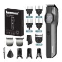 Tondeuse à cheveux et à barbe 4 en 1 pour hommes Tondeuse de nez et de corps Batterie 1500 mAh Étanche IPX7 Écran LCD Gris Ensemble pour la maison 1