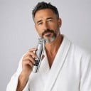Tondeuse à cheveux et à barbe avec lame en T pour hommes Vitesse réglable Écran LED Peignes de 1 à 12 mm Argenté Tondeuse électrique de contours 5