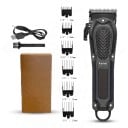 Tondeuse à cheveux et à barbe sans fil pour hommes Réglage de la lame de 0,2 à 0,6 mm Peignes de 3 à 19 mm Lame en acier inoxydable Noire Tondeuse 1