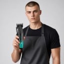 Tondeuse à cheveux Rechargeable par USB Autonomie jusqu'à 250 minutes 6 peignes de guidage 1,5–12 mm Noir-vert Tondeuse à cheveux pour coupe 5