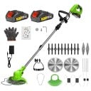 Tondeuse à gazon électrique CONENTOOL pliable 2 batteries 21 V longueur réglable 30 cm 135 x 15 cm 15000 tr/min débroussailleuse pour gazon 3