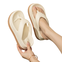 Tongs pour femmes avec une haute plateforme douce Pantoufles d'été avec semelle antidérapante Chaussures élégantes et confortables pour la maison et l'extérieur Temps chaud 2