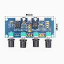 Tónuslemez előerősítő magasság-, mély- és hangerőszabályzóval 9,6 x 3,9 cm Hi-Fi audioerősítő modul DC 12–24V 5