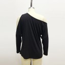 Top asimmetrico da donna nero A1326 3