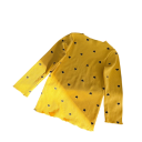 Top autunnale per ragazze con maniche lunghe a taglio lanterna Cotone Poliestere Spandex Ricamo dolce Collo a O Top alla moda e carino 13