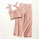 Top corto a quadri da donna e pantaloni B1224 1