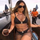 Top corto a rete da donna e gonna 7