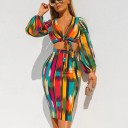 Top corto da donna e gonna B1081 1