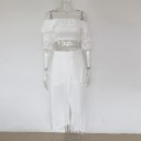 Top corto da donna e gonna B1131 1