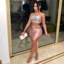 Top corto da donna e gonna B1186 1