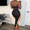 Top corto da donna e pantaloni con frange 1