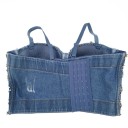 Top corto in denim da donna 2