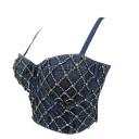 Top corto in denim da donna 3