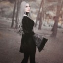 Top corto nero da donna con maniche lunghe A1277 2