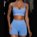 Top corto y pantalones cortos deportivos para mujer 3