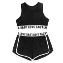 Top corto y shorts para niñas L1294 1
