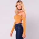 Top côtelé pour femmes avec lacets A1391 8