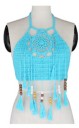 Top court en tricot pour femme avec franges 5