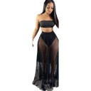 Top court femme et jupe transparente B1265 4