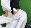 Top court pour femme noir et blanc 3