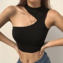 Top crop asimmetrico da donna A434 1