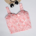 Top crop da donna con motivo 24