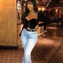 Top crop da donna con scollatura profonda 1