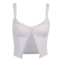 Top crop da donna con spacco 1