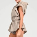 Top crop feminino e calções B1020 2