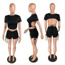 Top crop feminino e calções B11216 9