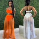 Top crop feminino e saia transparente B1265 3