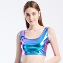 Top crop metallico da donna B235 1