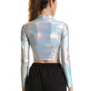 Top crop metallico da donna 1
