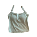 Top Crop para Dama Talla Universal Sólido con Encaje y Botones Tirantes Finos Escote Redondo Poliéster Viscosa 11