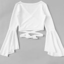 Top crop pentru femei cu volane A350 4