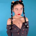 Top crop preto para senhora com botões 5