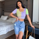 Top cropped colorido feminino 1