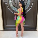 Top cropped colorido para senhora e saia B1157 2